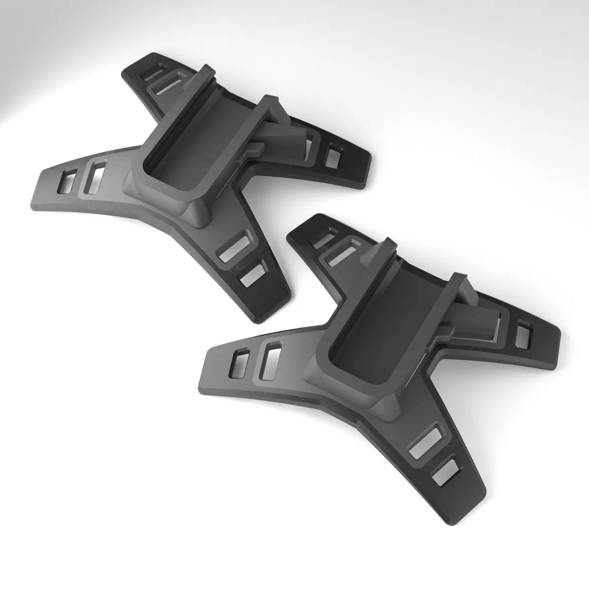 Pair of modular headlamp mounts designed for secure attachment and optimal performance.