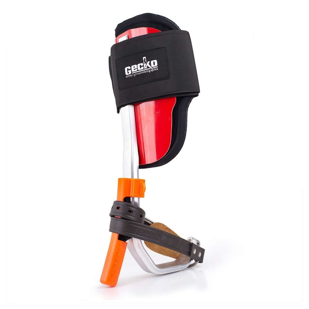 Gecko climbing gaff designed for tree surgeons, featuring durable materials for safety and optimal performance.