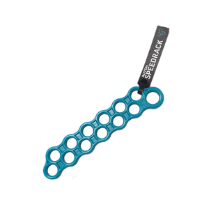 Notch Speedrack 25mm sling storage rack in teal color, designed for efficient rigging organization.