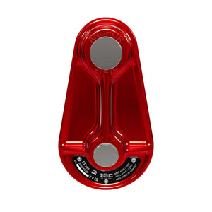ISC Small Hot Forged 16mm Pulley in red, ideal for tree surgeons with a 2000kg working load limit.
