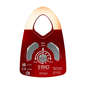 ISC Medium Single Prussik Aluminium Pulley for climbing, 13mm rope capacity, lightweight, durable, ideal for tree surgeons.