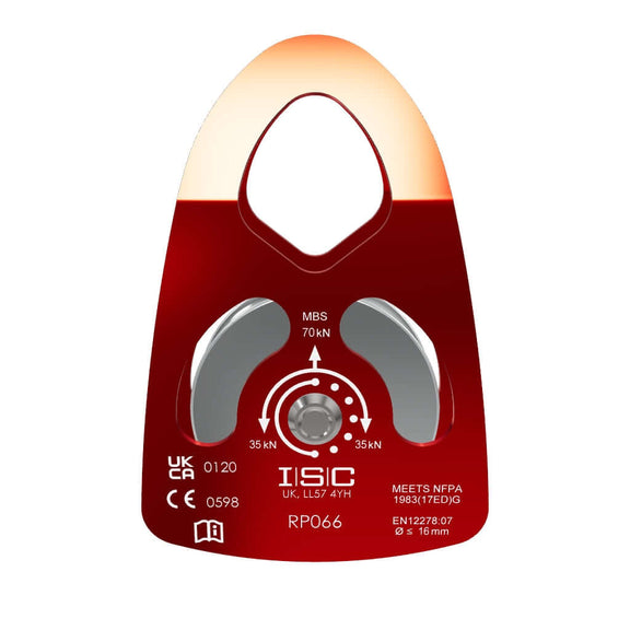 ISC Large Single Prussik Aluminium Pulley with a 70kN breaking strength, ideal for tree surgeon rope access.