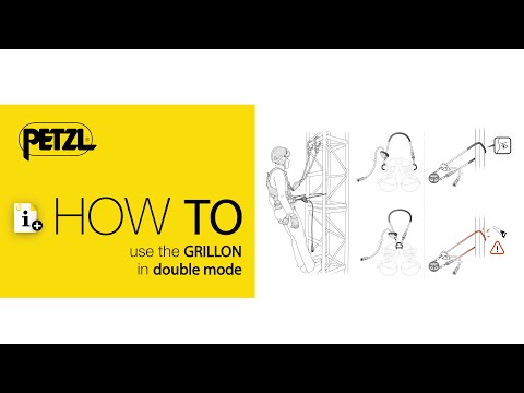 Instructions for using the PETZL GRILLON in double mode for tree surgeons and rope access technicians.