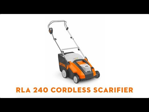 RLA 240 Cordless Battery Scarifier and Aerator for effective lawn care and rejuvenation.
