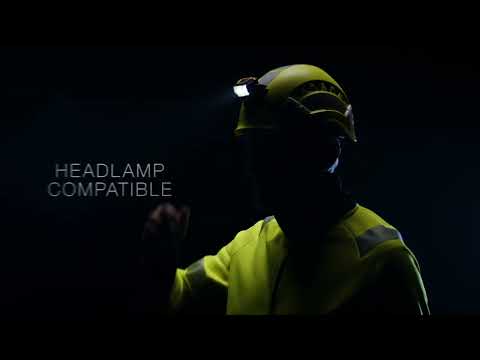 Vertex Vent Climbing Helmet silhouette with headlamp, showcasing compatibility and safety features.
