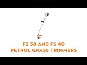 FS 38 Petrol Grass Trimmer displayed beside FS 40 Petrol Grass Trimmer in a clear view.