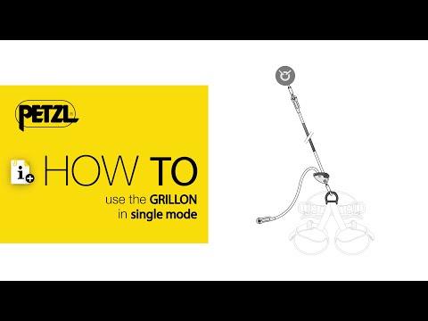 Petzl Grillon lanyard instructional image demonstrating single mode usage for tree surgeons.