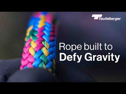Teufelberger Gravity Climbing Rope 11.5mm showcasing vibrant braid design and durable construction.