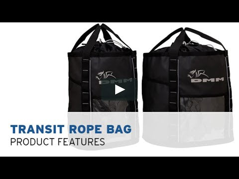 DMM Transit Climbing Rope Bag showcasing product features, ideal for arborists and climbing professionals.