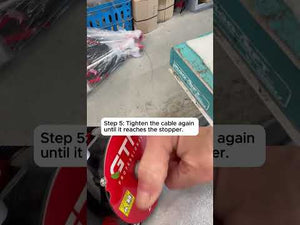 Step 5 of using the Ergonomic Harness Elephants Trunk 3, tightening the cable until it reaches the stopper.