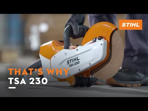 STIHL TSA 230 cordless 9" disc cut-off machine for cutting various materials; ideal for tree surgeons.