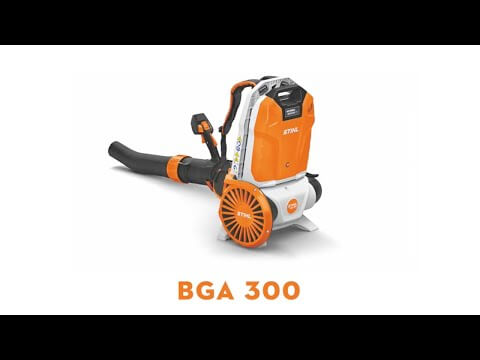 BGA 300 Cordless Backpack Leaf Blower showcasing its powerful design and features for professional landscaping.