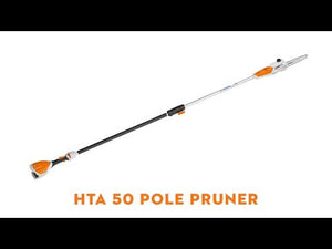 STIHL HTA 50 cordless battery pruner saw for efficient tree maintenance by tree surgeons.