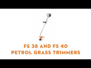 FS 40 Petrol Grass Strimmer and FS 38 Petrol Grass Trimmers displayed on a white background.
