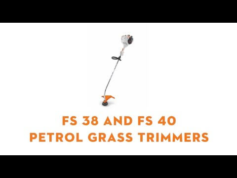 FS 40 Petrol Grass Strimmer and FS 38 Petrol Grass Trimmers displayed on a white background.