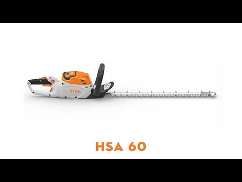 HSA 60 Cordless Hedge Trimmer 24" showing the sleek design and cutting blade for efficient hedge maintenance.