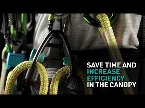 Image showing the Notch Equipment Sidekick Lanyard Manager enhancing efficiency for arborists in the canopy.