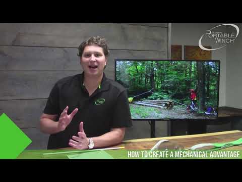 Demonstration of the Portable Winch system for lifting and winching heavy loads in a workshop setting.