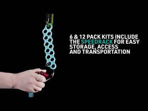 Hand holding Speedrack kit for easy storage and access, enhancing tree surgeon efficiency and productivity.