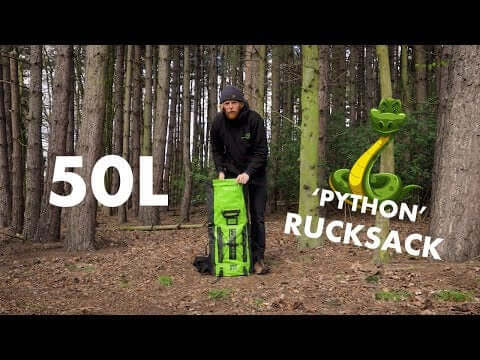 Arbortec DryKit Python 50L Rucksack showcased in forest, ideal for tree surgeons and outdoor professionals.