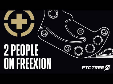 Freexion SRT device illustration with two people using it, designed for tree surgeons and enhanced SRT techniques.