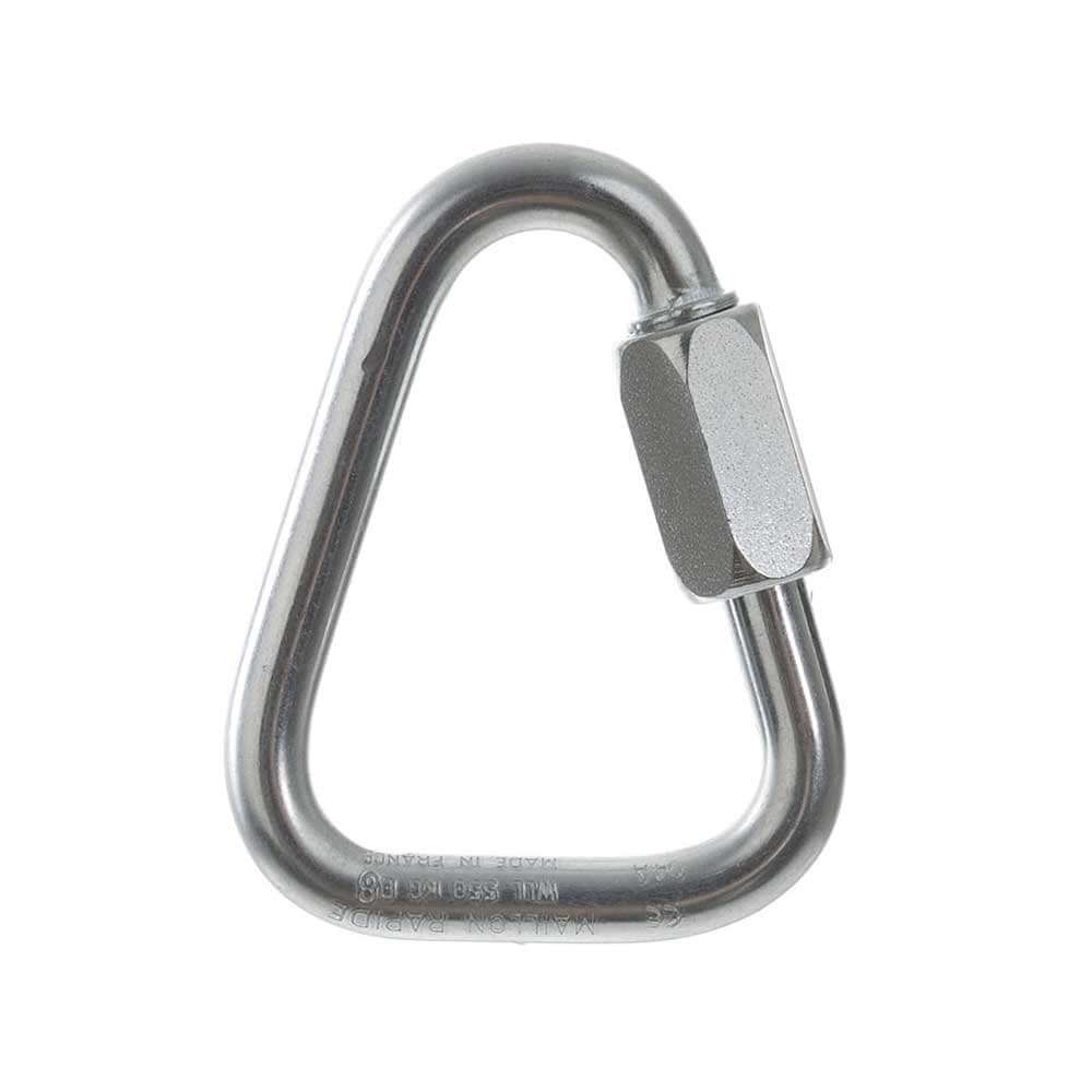 Rapide Delta Shackle Steel 8mm for tree surgeons, secure connections in rigging, durable triangular design.
