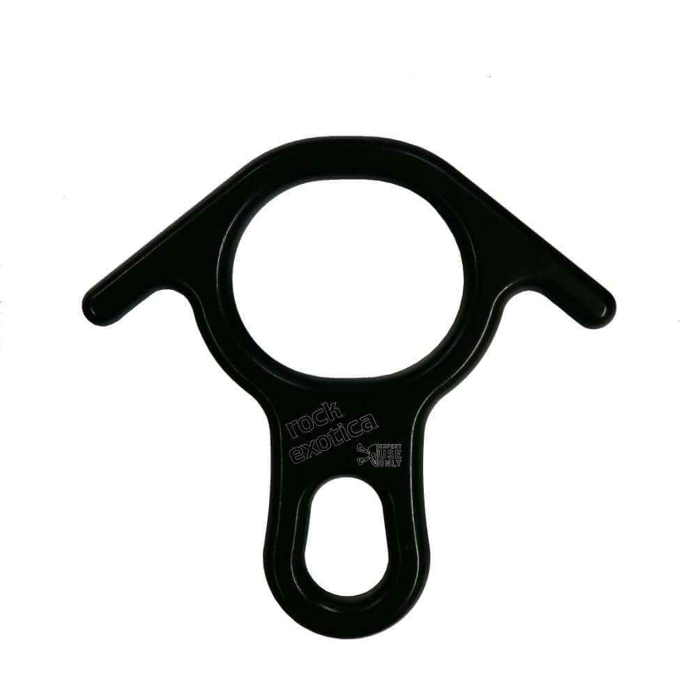 Rock Exotica Rescue Eight descender for tree surgeons, made from durable T6 aluminum, featuring side ears for added friction.