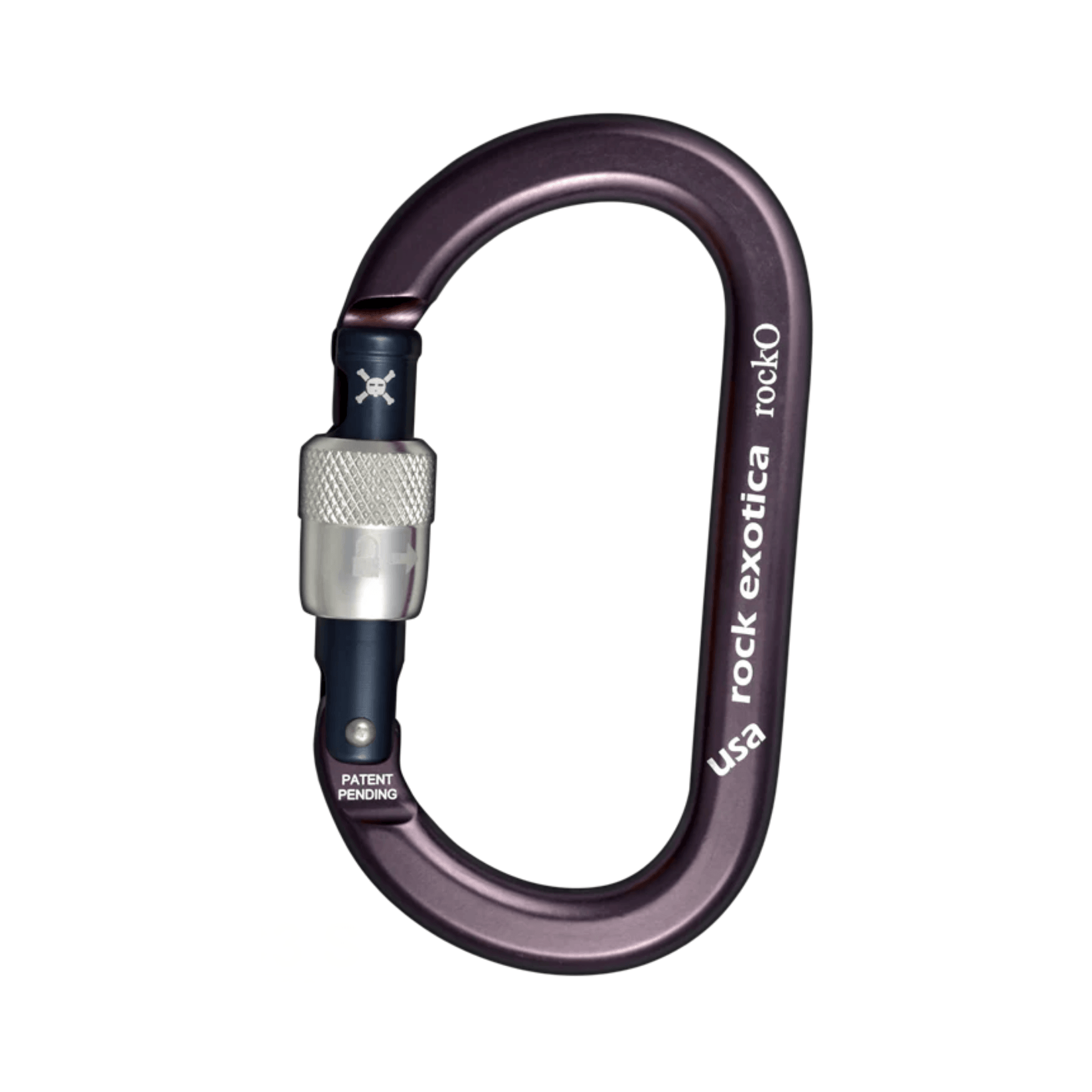 RockO Screwgate Lock Carabiner with enhanced oval connector design by Rock Exotica, suitable for rigging and rope access.