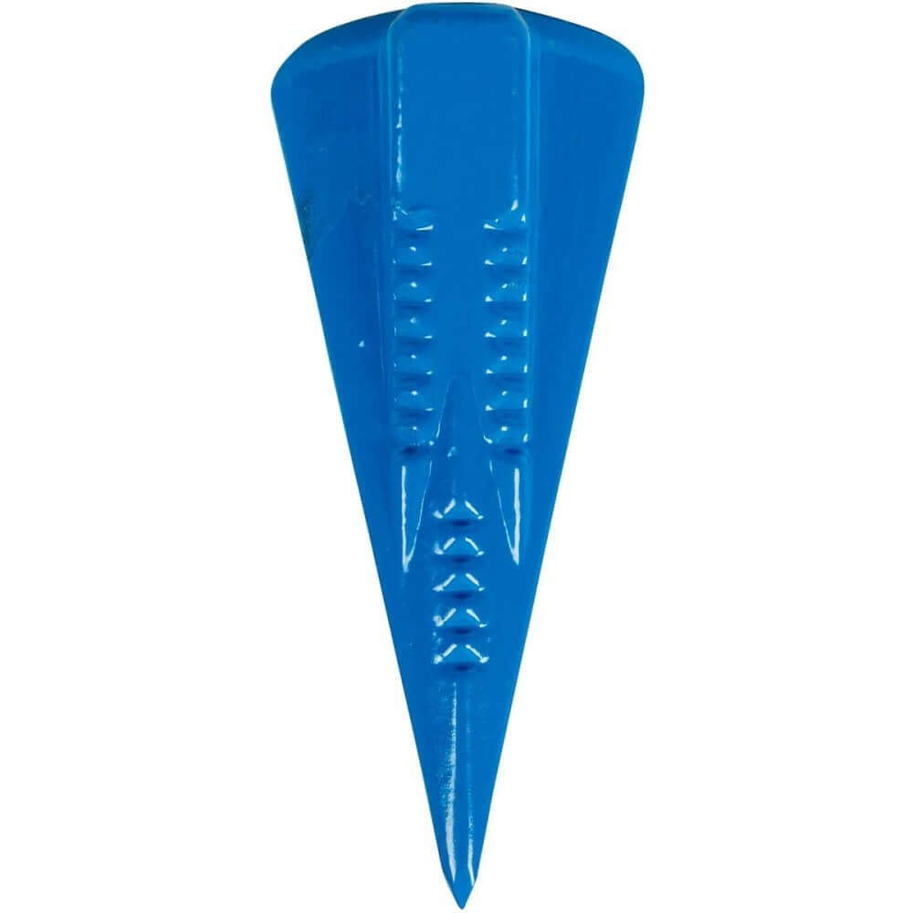 Blue diamond-shaped log splitter for efficient firewood preparation, ideal for tree surgeons.