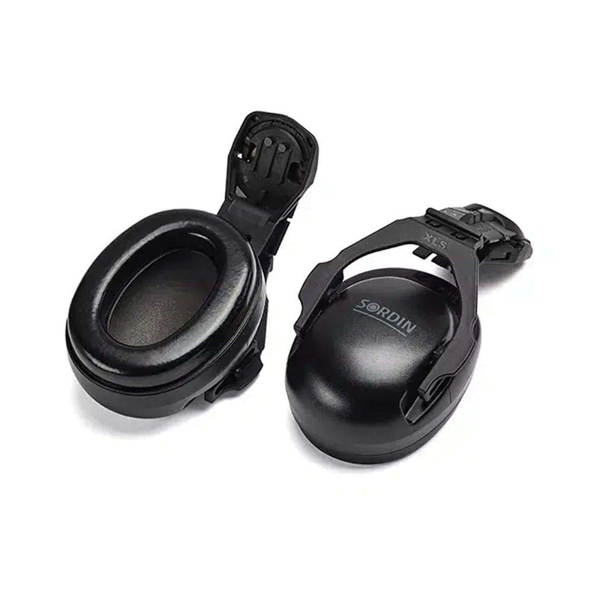 Sordin XLS helmet mounted ear defenders for tree surgeons, featuring a comfortable design with a two-point mounting system.