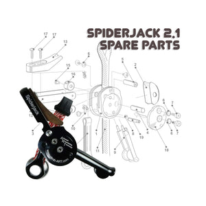 Spiderjack 2.1 spare parts for tree surgeons; includes detailed diagram and part identification.