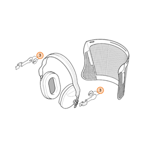 STIHL Holder Clip for ECONOMY Face Shield with ear protection, genuine STIHL parts and service kits for chainsaw maintenance.