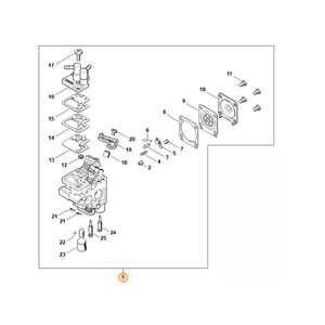 STIHL carburettor 4242/01 parts diagram for HS46, HS46C-E, HS56C-E trimmers, featuring detailed components.