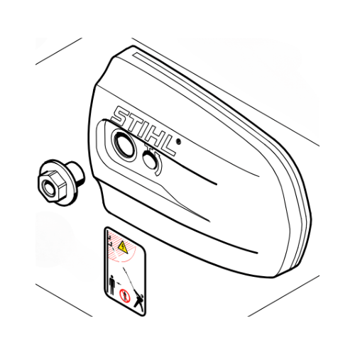 STIHL chain sprocket cover for HT56C, HT70 pole pruners, essential genuine replacement part.