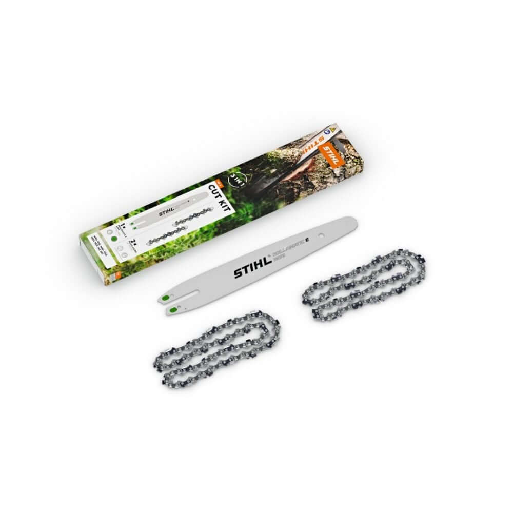 STIHL Cut Kit 6 with Rollomatic E Mini guide bar and chains for MSA 60, MSA 70, and more. Ideal for tree surgeons.