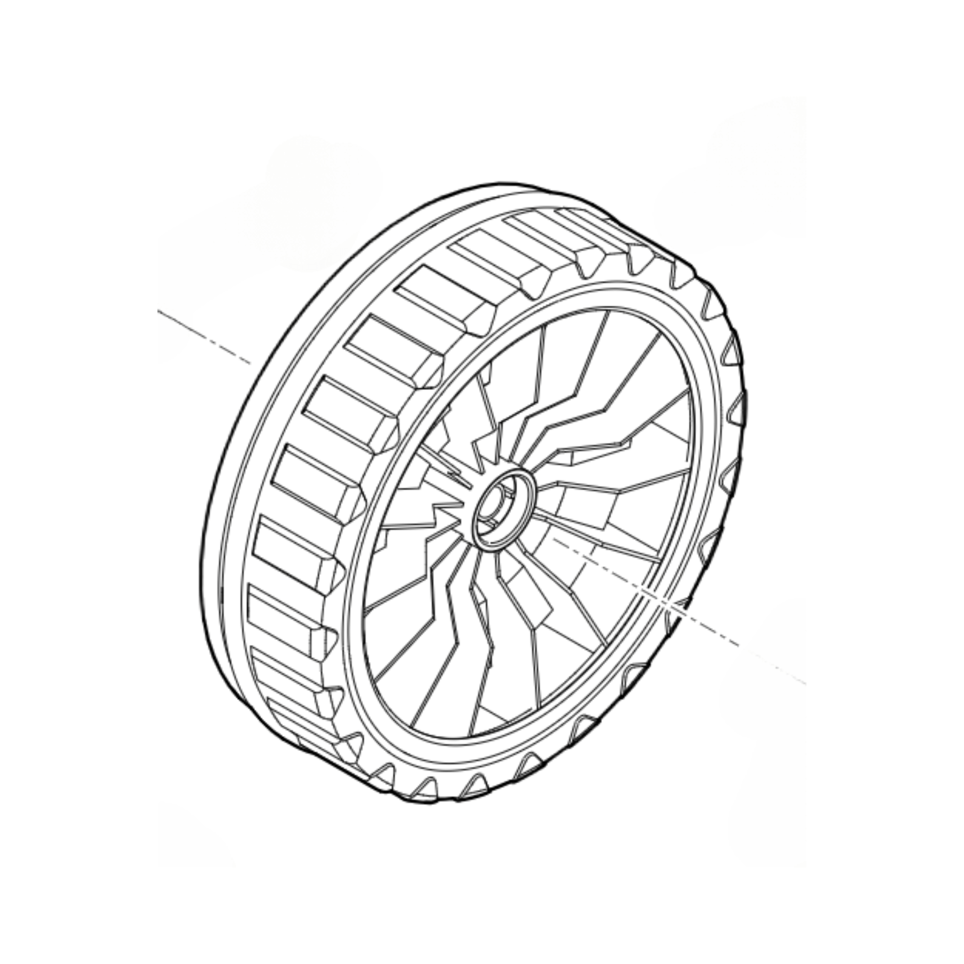 Drive wheel for Stihl RM 650.0 T and RM 650.0 V lawn mowers, genuine STIHL replacement part.