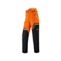STIHL DYNAMIC DuroTEC Chainsaw Trousers Type C in orange and black, designed for tree surgeons with optimal comfort and protection.