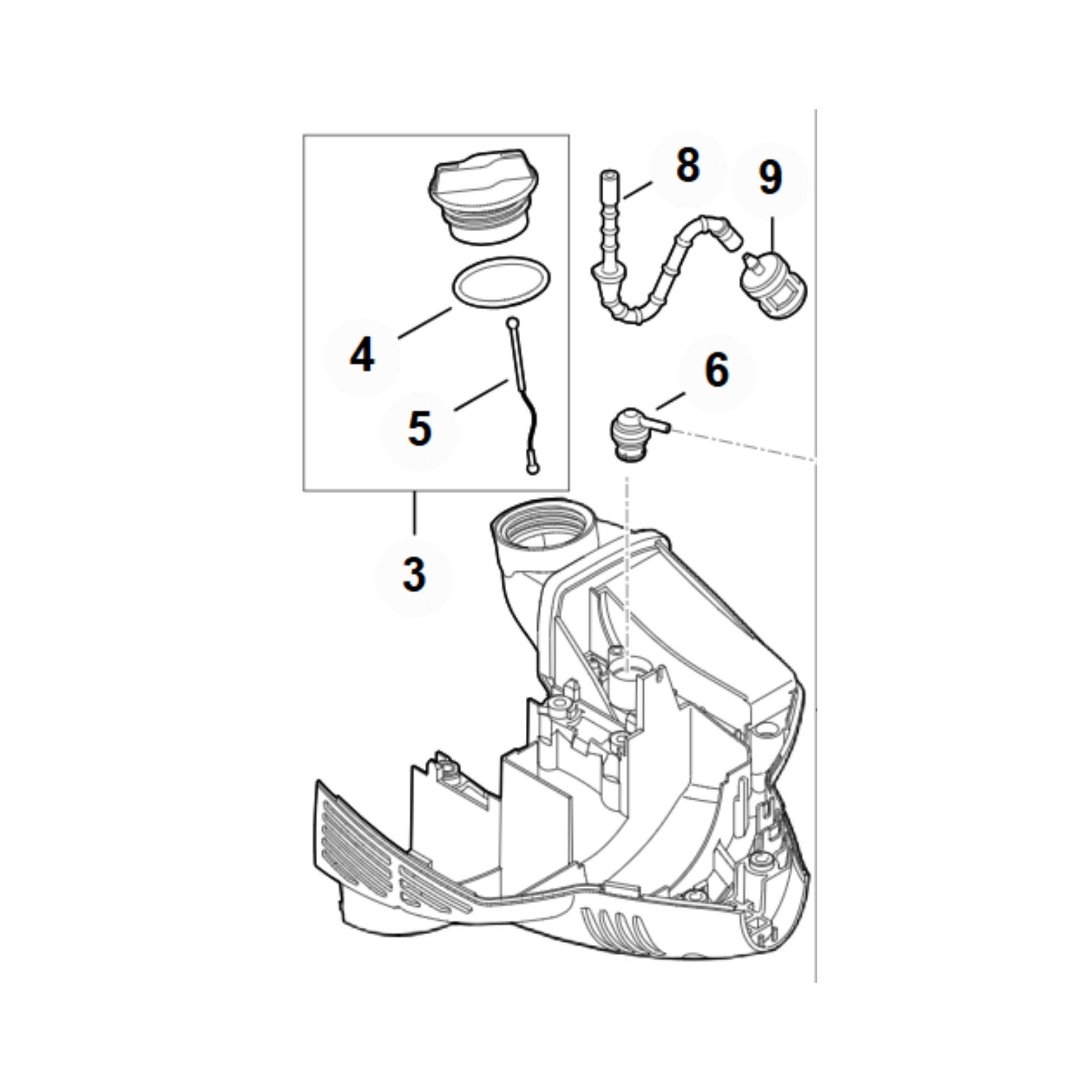 Diagram of engine housing components for STIHL FS40, FS50, FS56 brushcutters, including parts numbers and layout.