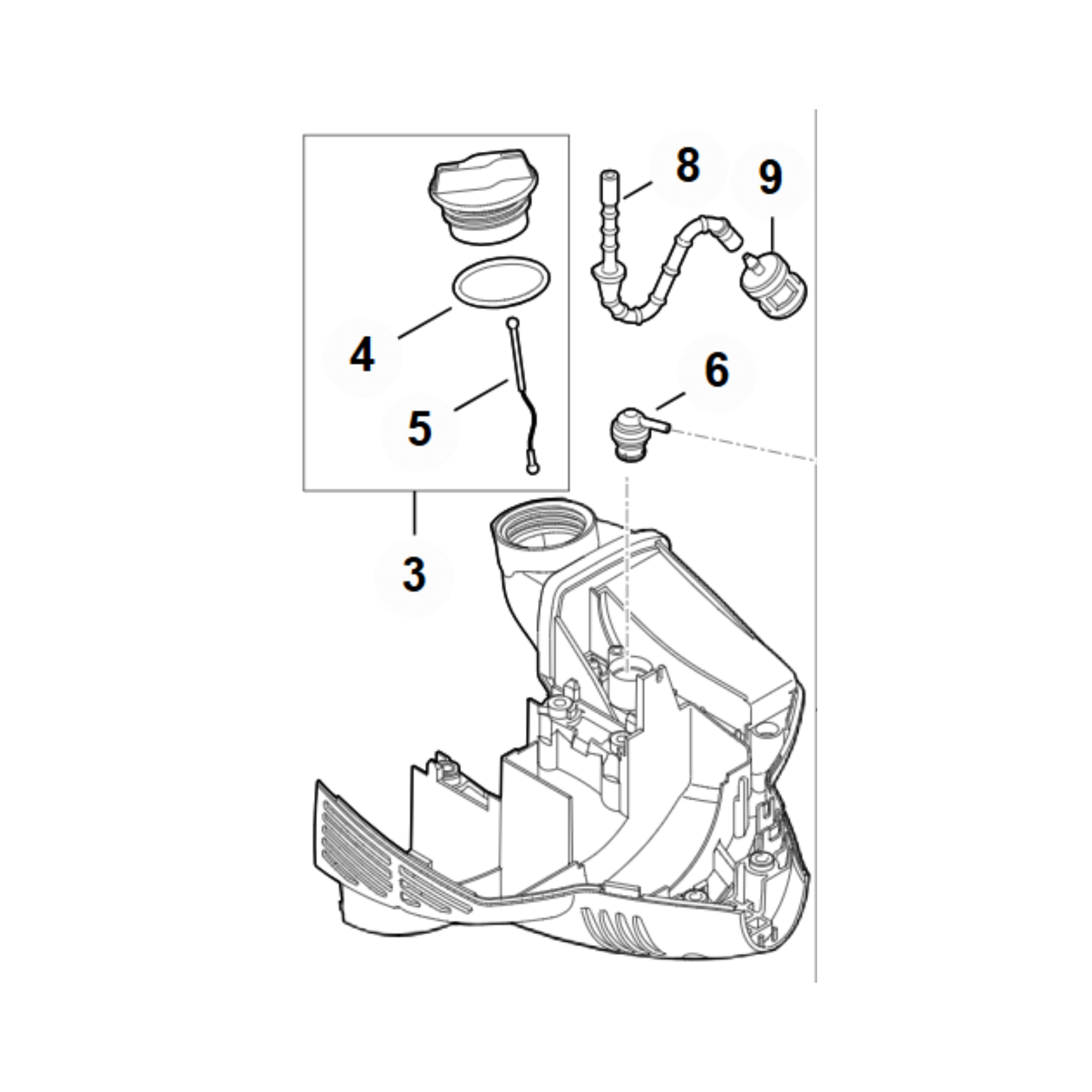 Diagram of engine housing components for STIHL FS40, FS50, FS56 brushcutters, including parts numbers and layout.