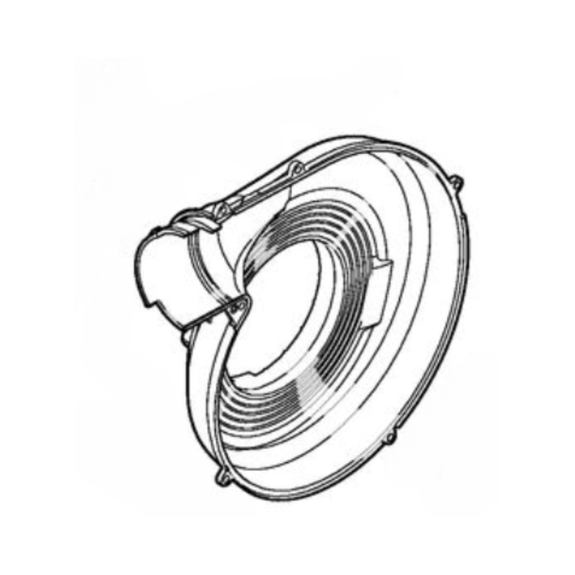 Outer fan housing for STIHL SH56 and SH56C, fits models BG 56, SH 86. Genuine STIHL replacement part.