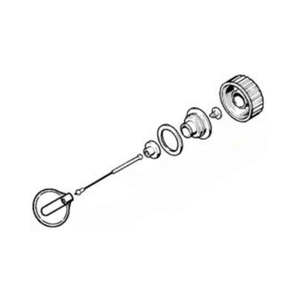 Exploded view of STIHL fuel filler cap assembly for FS96, FS80, FS90 brush cutters, showing all components.