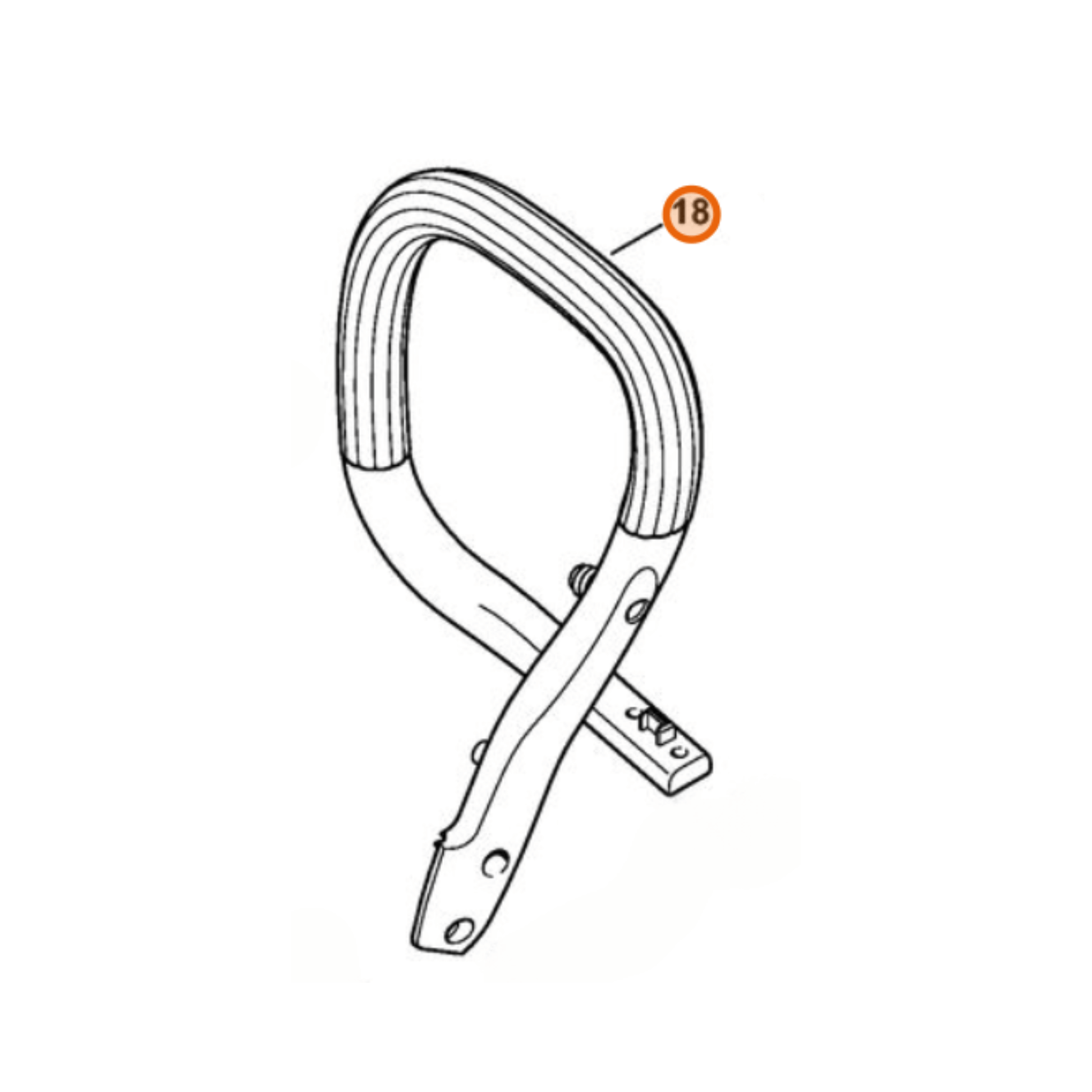 Handlebar for STIHL MS231 and MS251 chainsaws - genuine part 1143 791 1706, key component for chainsaw safety and control.