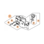 STIHL housing diagram for HT 70, 75, 100 & 101 with labeled parts for easy identification and replacement.