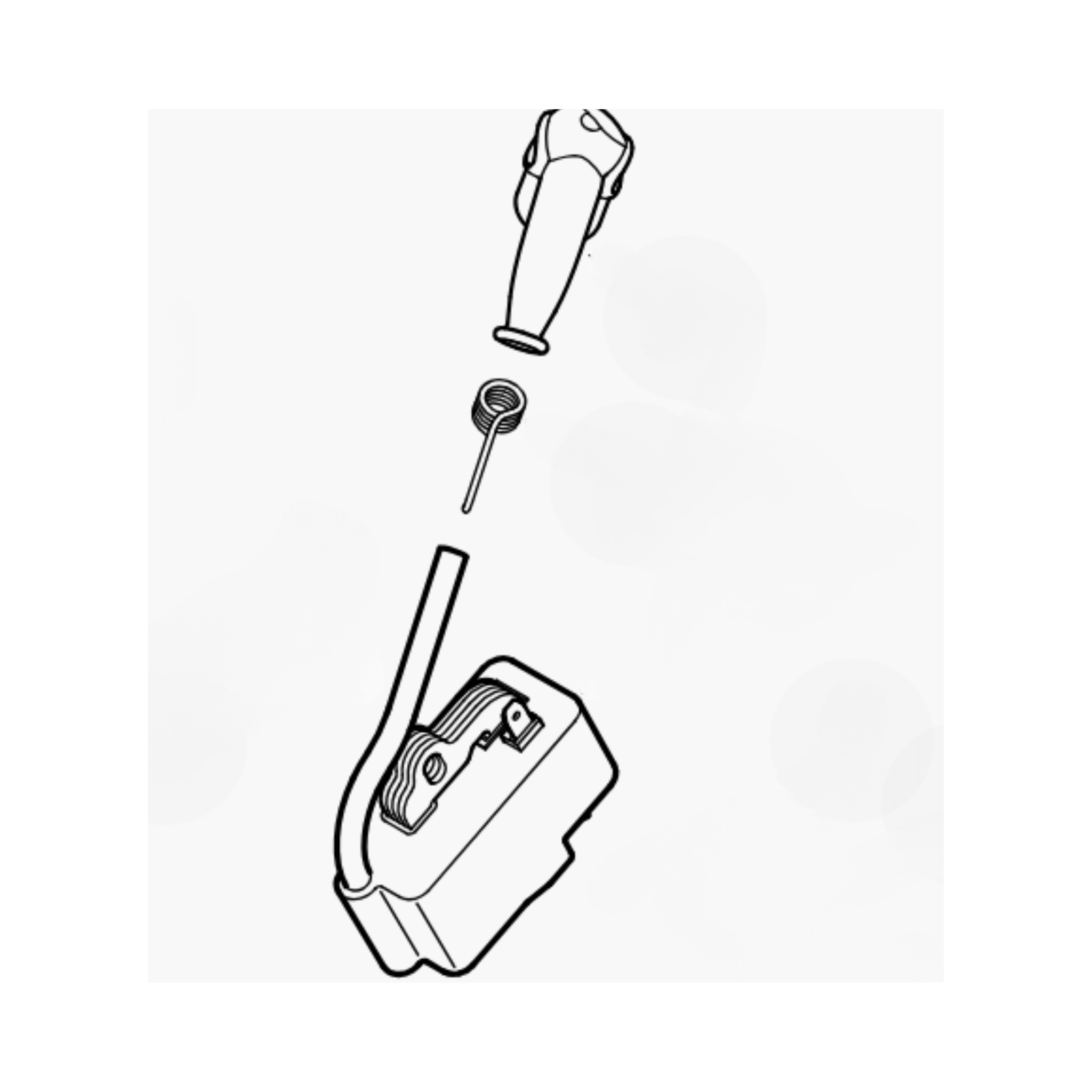 Diagram of STIHL KM100 ignition module components for replacement and service.