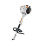 A STIHL KM 56 RC-E KombiEngine, a Versatile and powerful gardening machine with a white and orange color scheme.