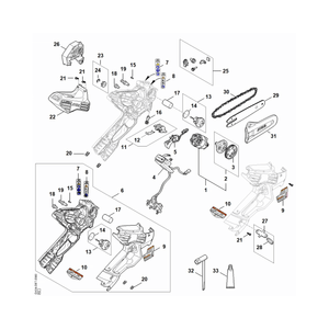 STIHL GTA 40 cordless pruner parts diagram showcasing replacement components for optimal maintenance.