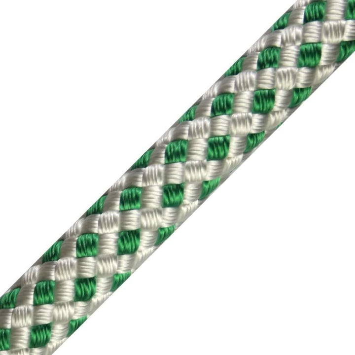Teufelberger Sirius 18mm x 60m bull rope. Arborist rigging line, bright green, coiled.
