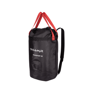 CAMP TRANSPORT 20 Black Rope Bag for tree surgeons, durable, self-standing design for climbing and rope management.