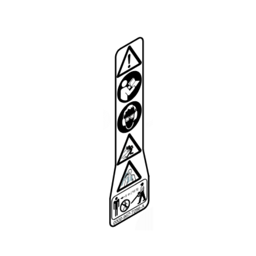 Warning pictogram for STIHL BG56, BG66 leaf blowers, featuring safety symbols and usage instructions.
